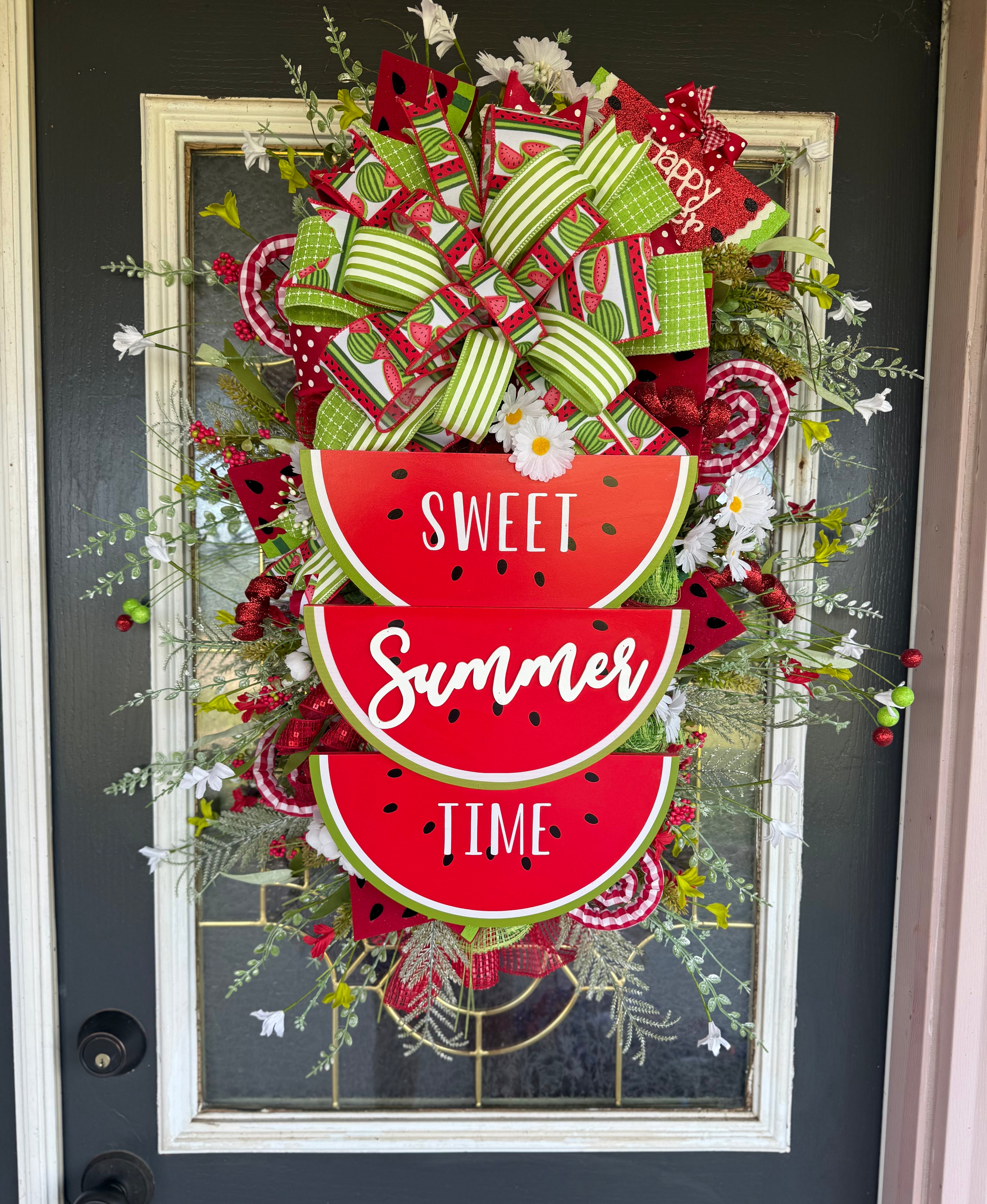 Watermelon Summer Wreath – Oversized Handmade Front Door Decor