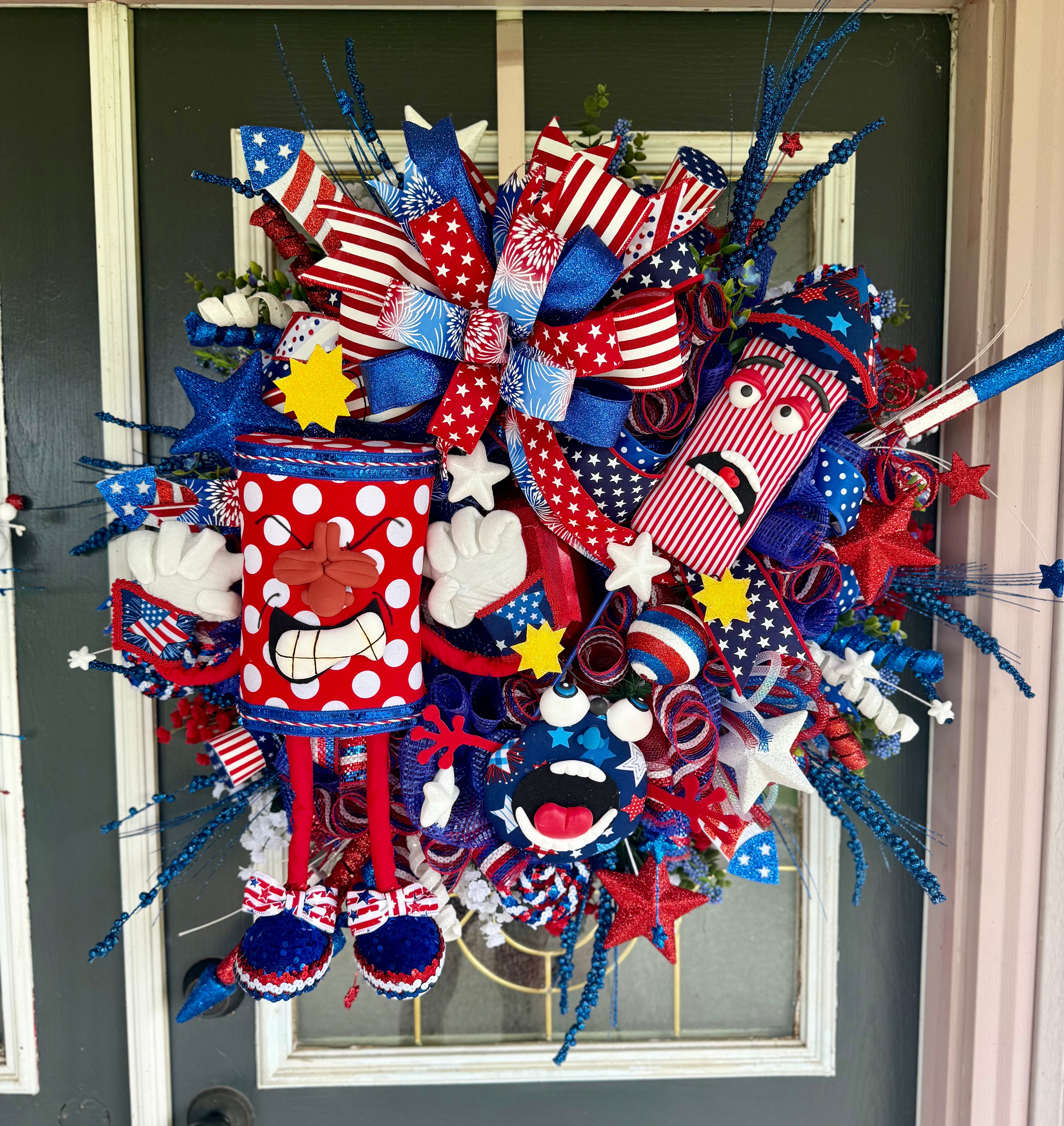 🎆 Firecracker Frenzy Patriotic Door Wreath