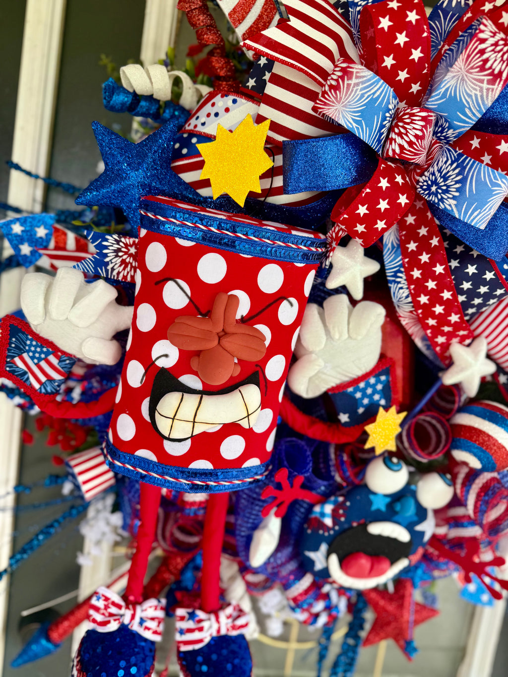 🎆 Firecracker Frenzy Patriotic Door Wreath