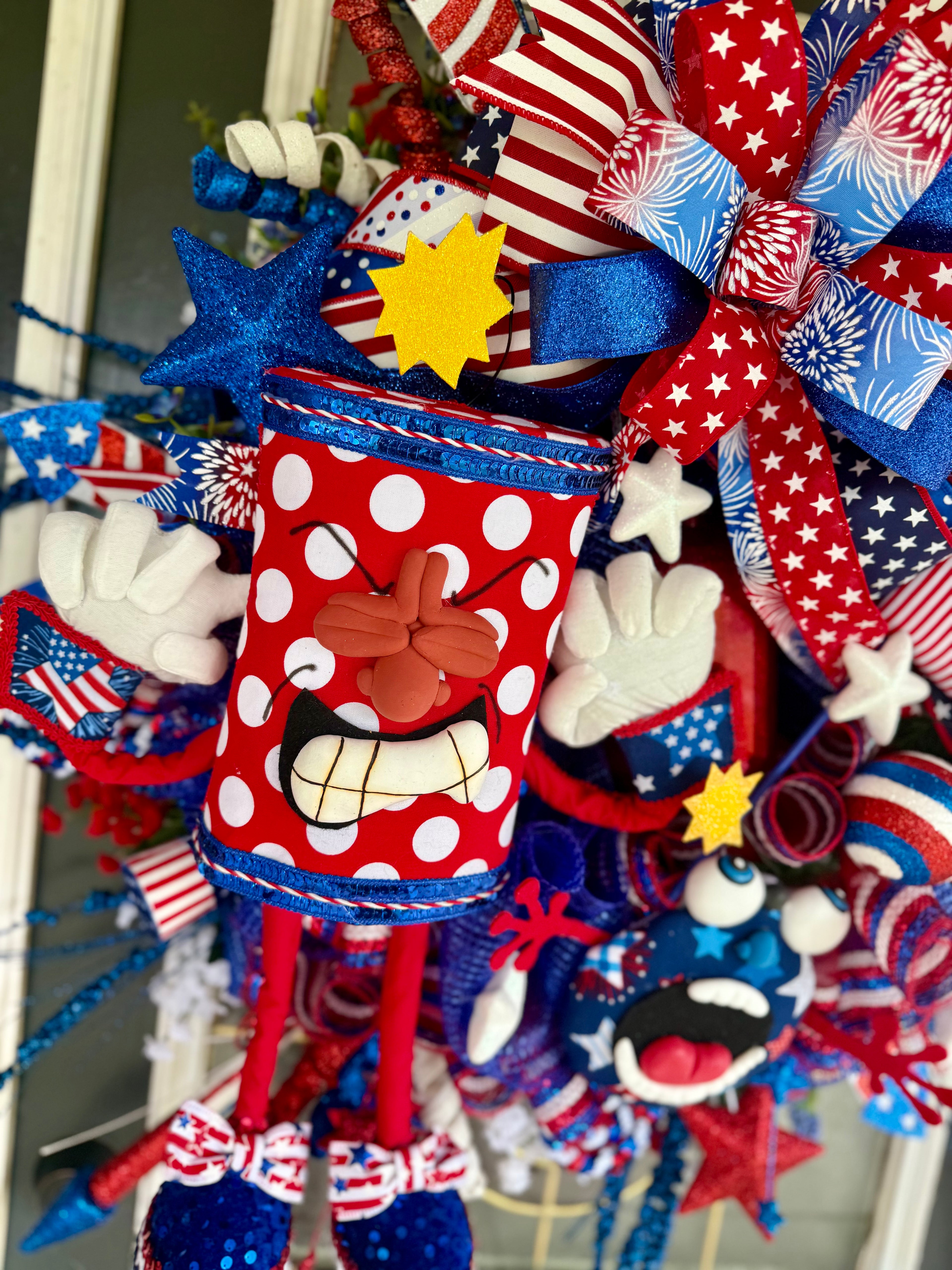 🎆 Firecracker Frenzy Patriotic Door Wreath