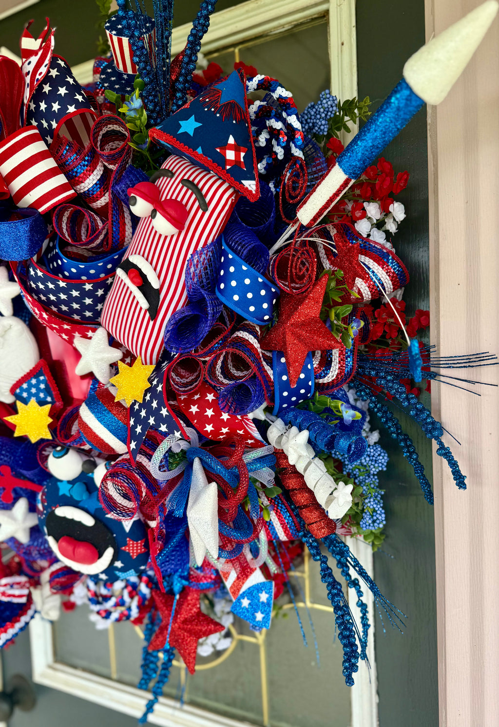 🎆 Firecracker Frenzy Patriotic Door Wreath