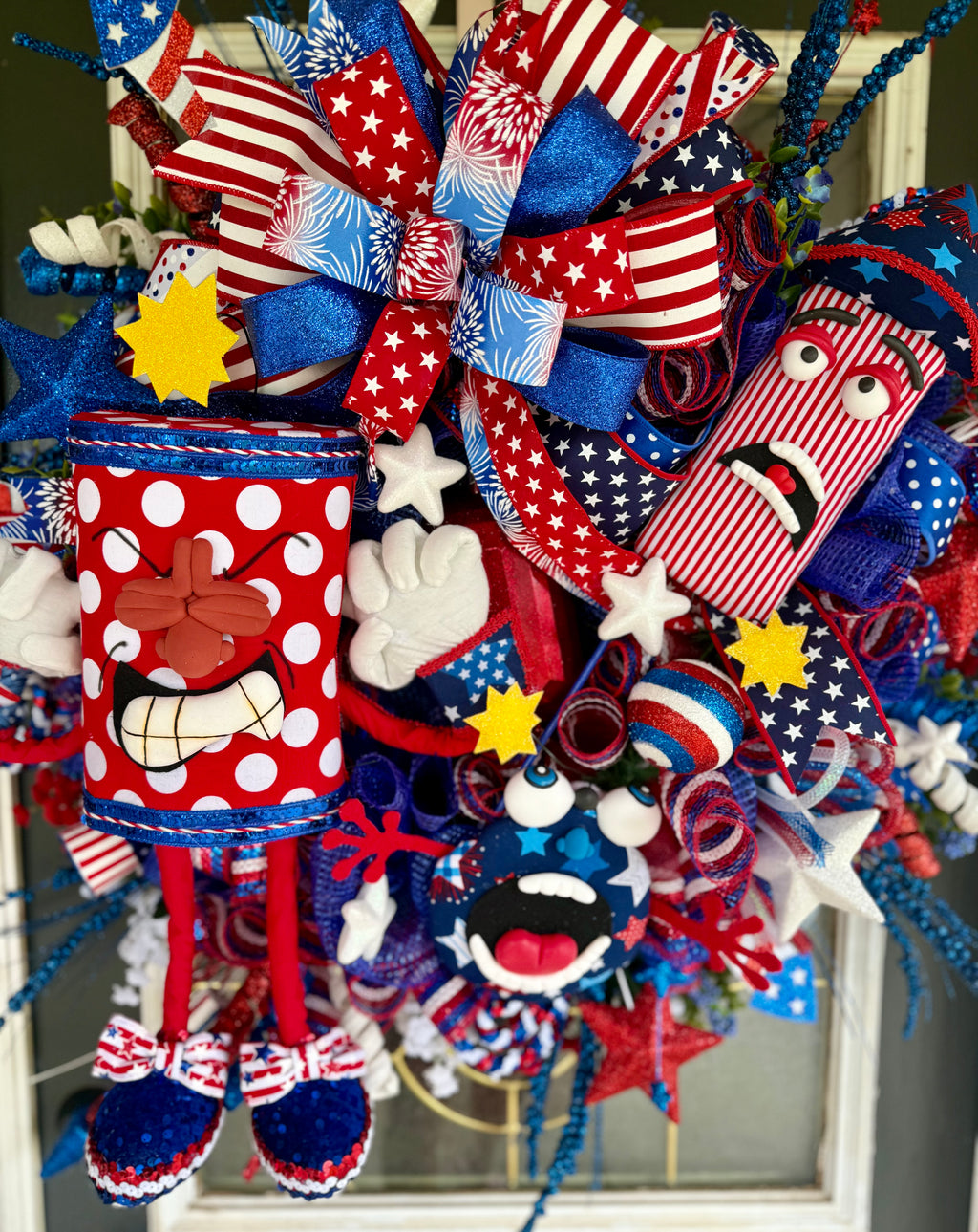 🎆 Firecracker Frenzy Patriotic Door Wreath
