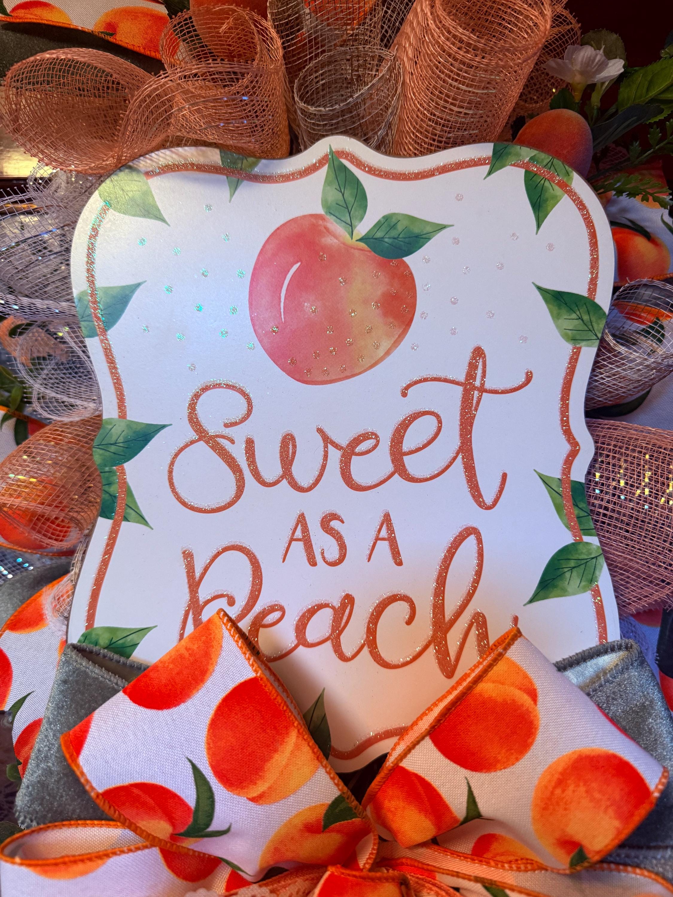 Handmade Peach Spring Wreath | Farmhouse Front Door Decor