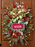 Watermelon Summer Welcome Wreath – Oversized Handmade Front Door Decor