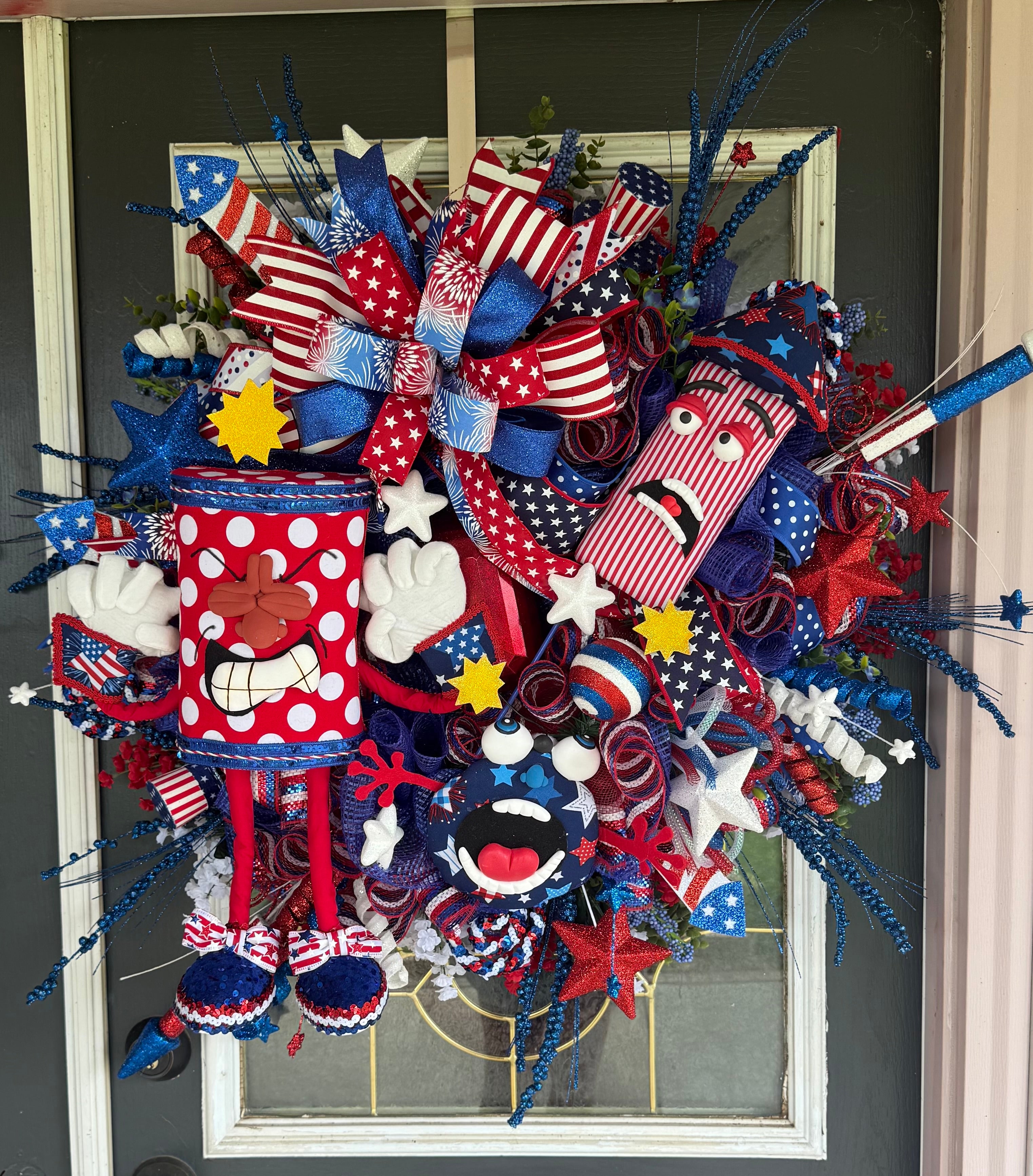 🎆 Firecracker Frenzy Patriotic Door Wreath