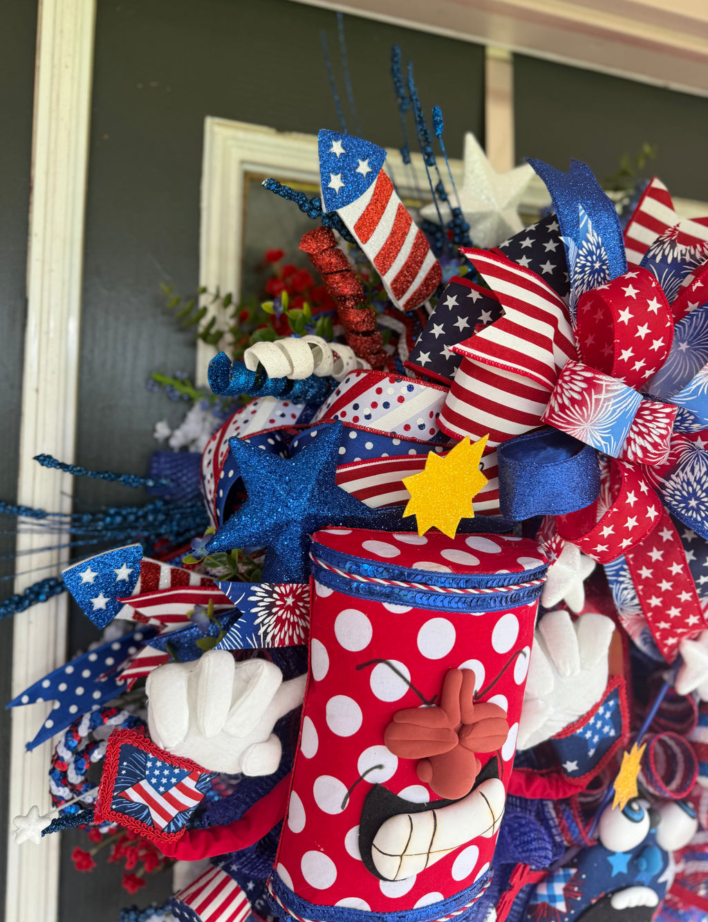 🎆 Firecracker Frenzy Patriotic Door Wreath