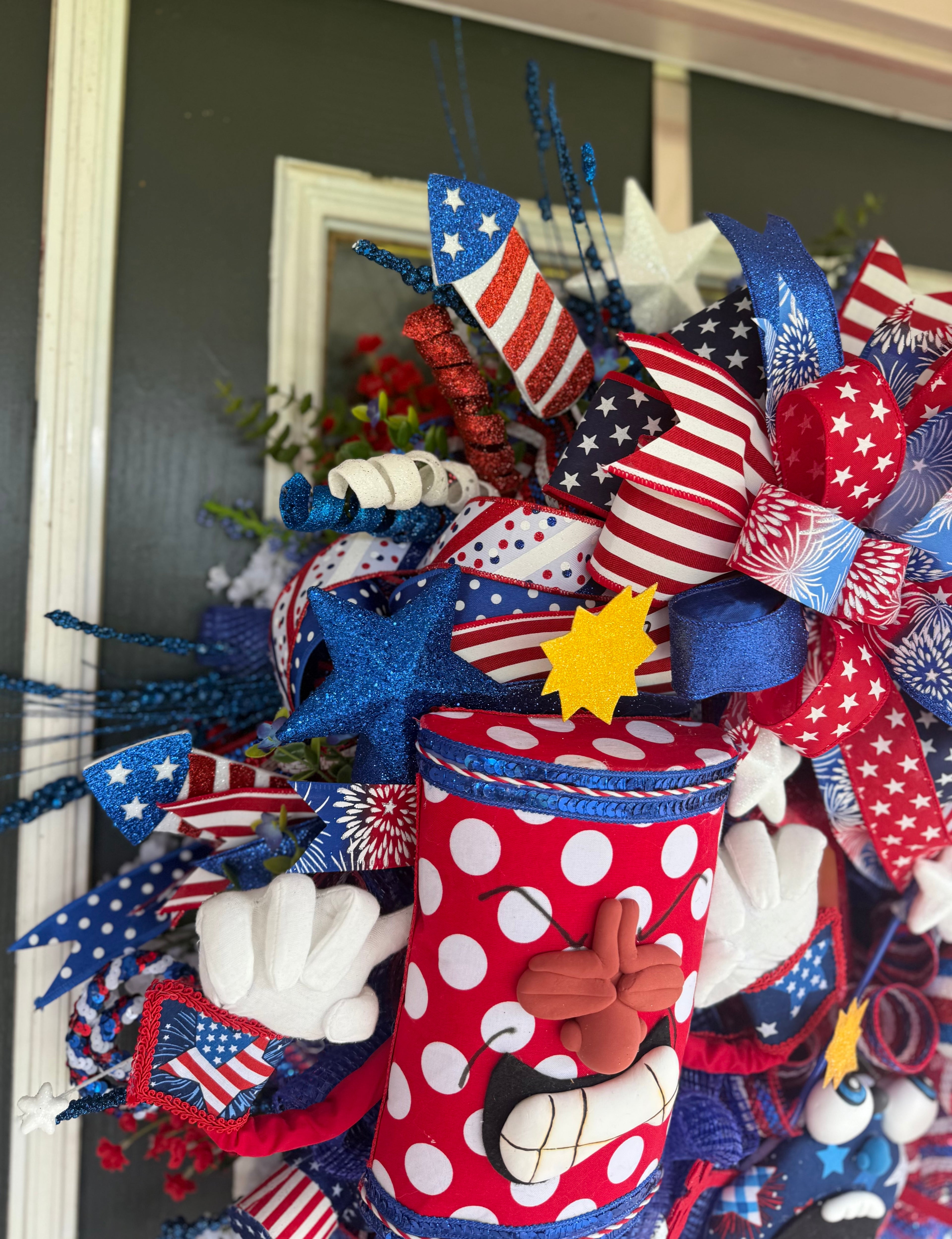 🎆 Firecracker Frenzy Patriotic Door Wreath