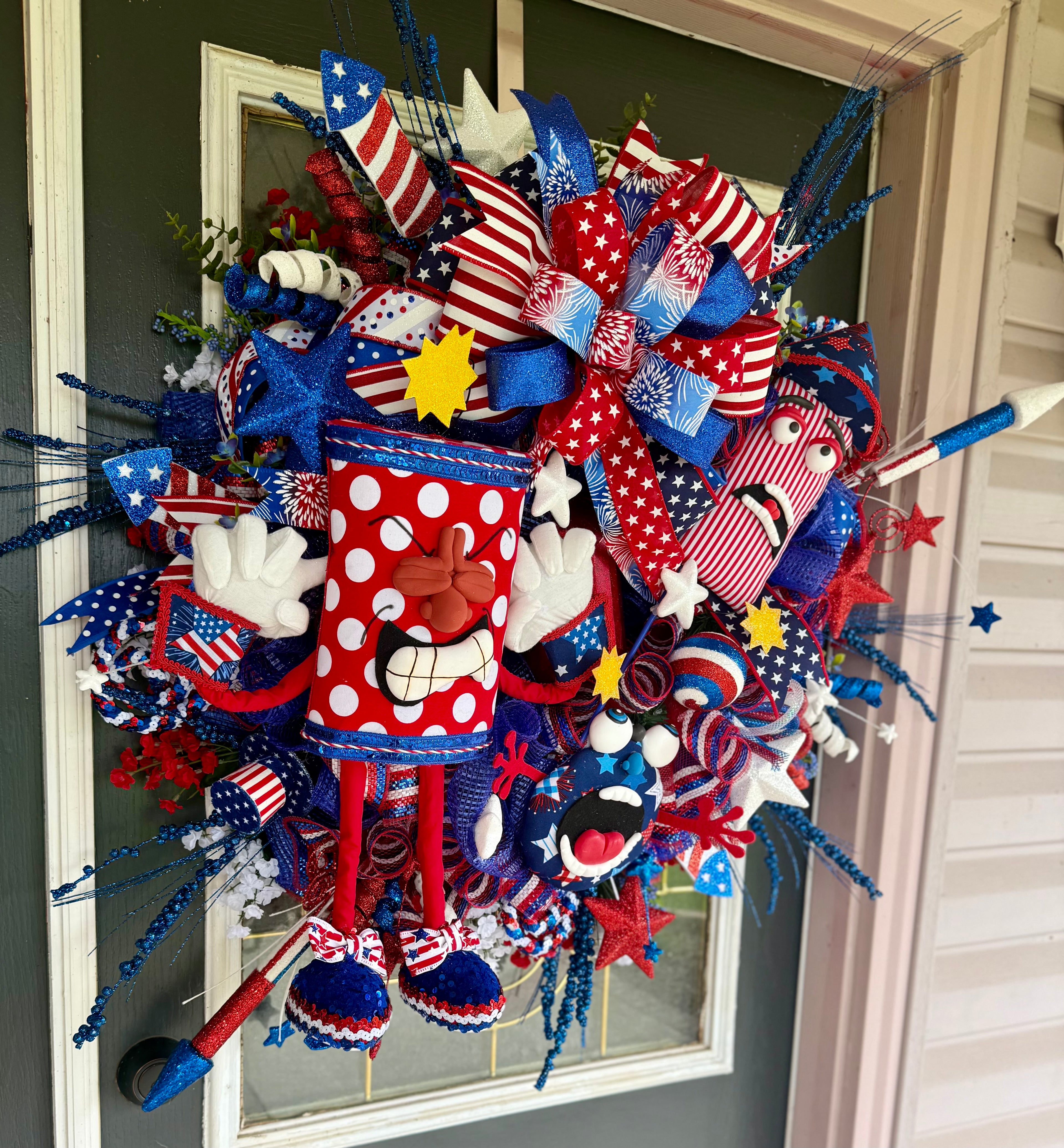 🎆 Firecracker Frenzy Patriotic Door Wreath
