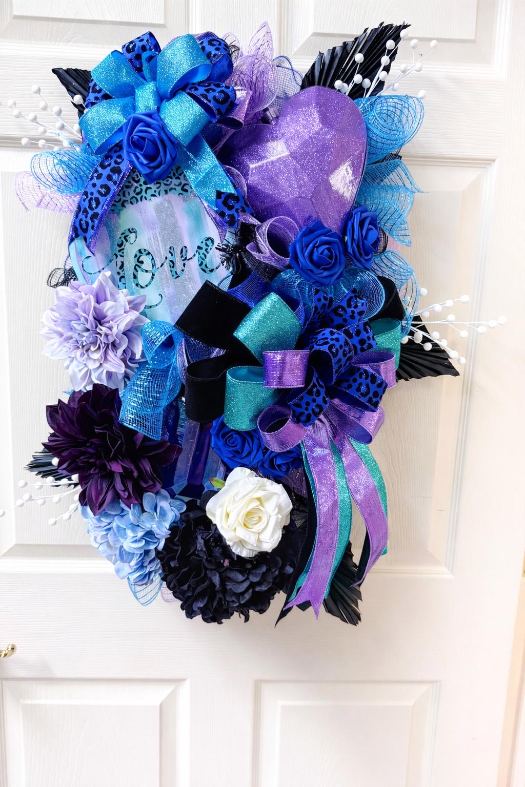 Handmade Valentine Heart Wreath | Modern Door Decor