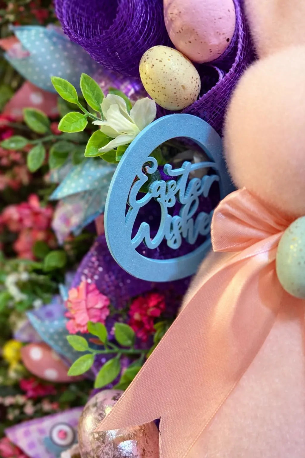 Pastel Easter Bunny Door Swag – Luxury Spring Front Door Decor